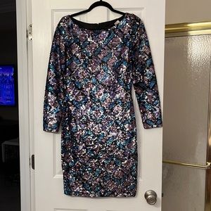 Knee length, long sleeve, sequin dress. Size 10 worn once